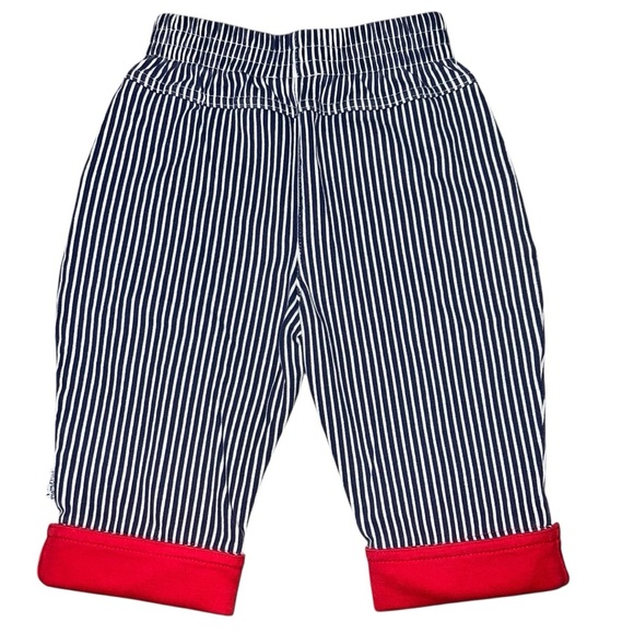 RARE Vintage Railroad Stripes Embroidered Baseball Jeans Fleece Lined 6-9 months - Picture 4 of 5